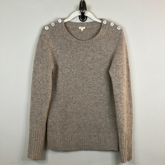 J. Crew Sweaters - J Crew button shoulder crewneck sweater